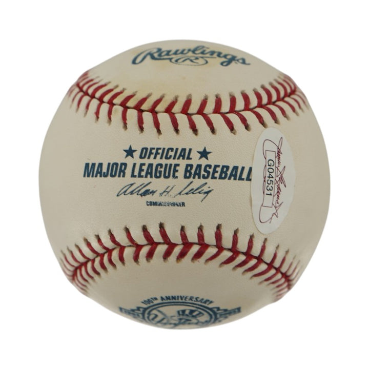 Whitey Ford New York Yankees Autographed OMLB 100th Anniversary Baseball JSA Holo Only