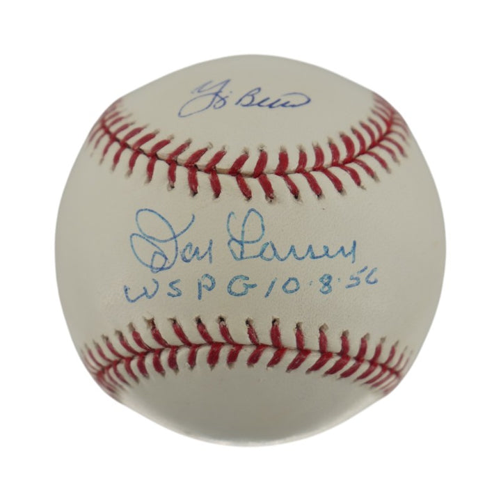 Yogi Berra Don Larsen New York Yankees Dual Signed Inscribed OMLB Baseball Steiner COA/MLB
