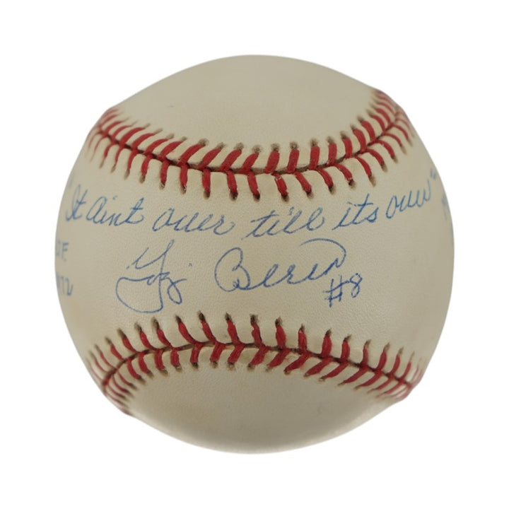 Yogi Berra New York Yankees Autographed Signed Stat Baseball (Steiner COA)