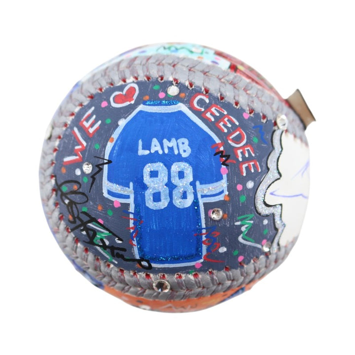 Cee Dee Lamb Dallas Cowboys Signed Fazzino Pop Art Baseball Fanatics Holo