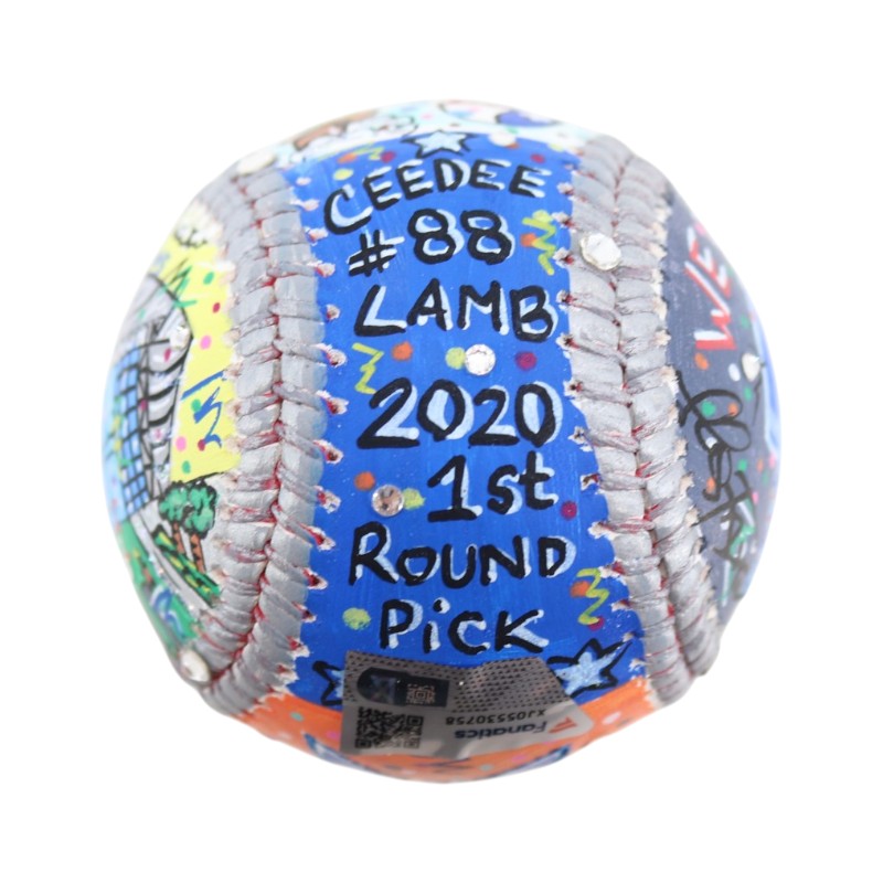 Cee Dee Lamb Dallas Cowboys Signed Fazzino Pop Art Baseball Fanatics Holo
