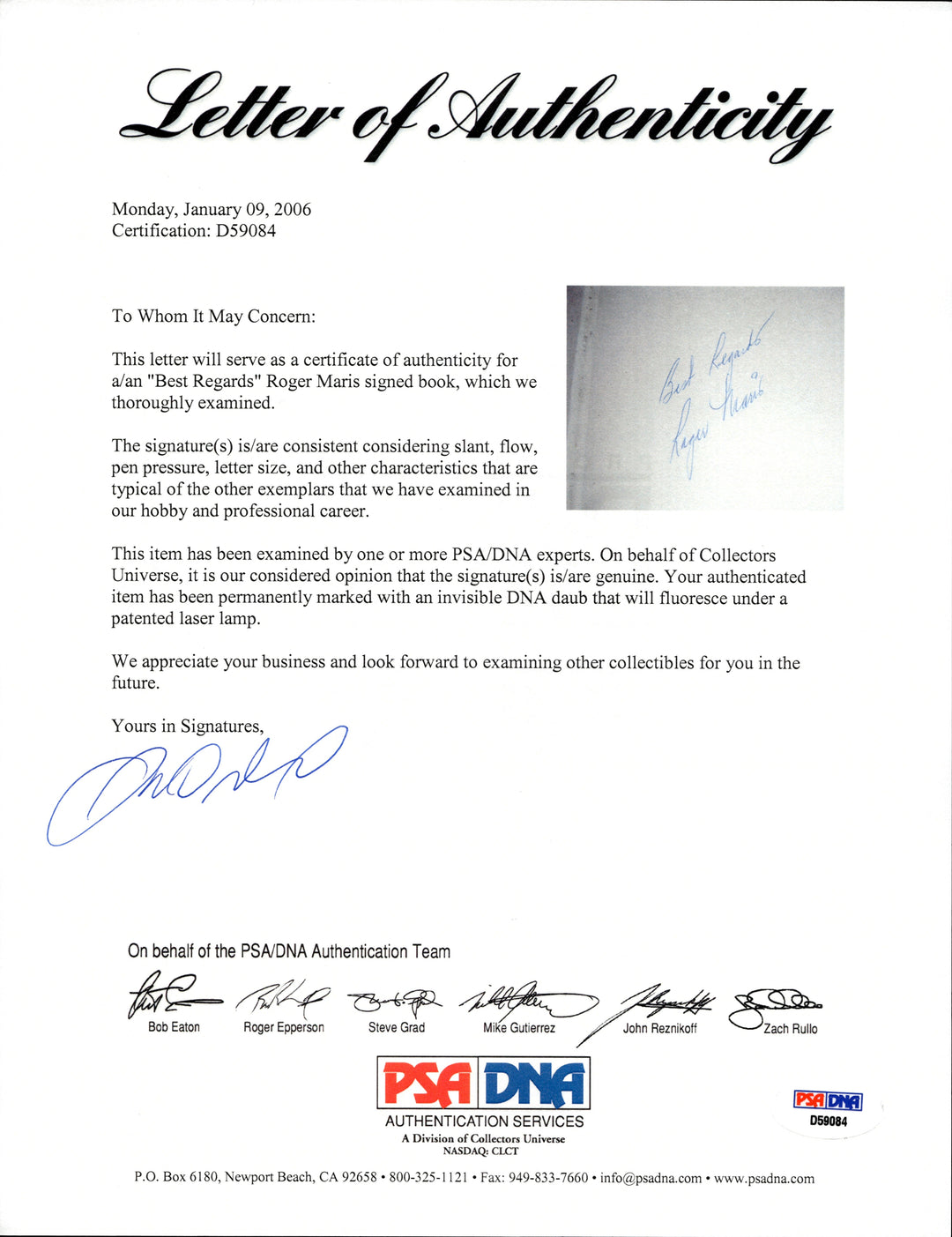 Roger Maris New York Yankees Autographed Signed Inscribed 'A Kansas City Athletics' Book (PSA LOA)