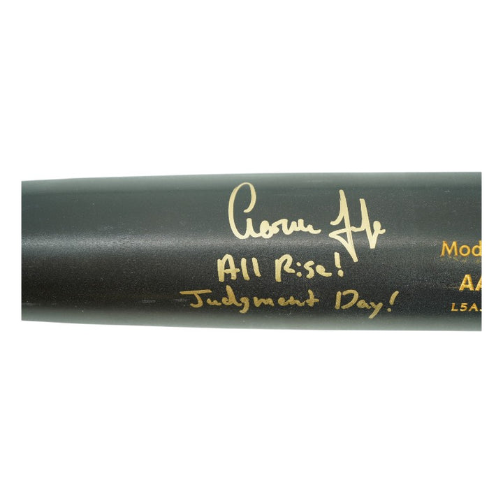 Aaron Judge New York Yankees Autographed Inscribed Chandler Game Model Bat LE 31/99 MLB Auth