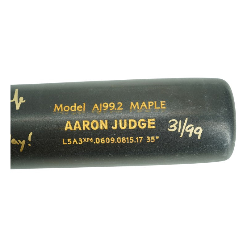 Aaron Judge New York Yankees Autographed Inscribed Chandler Game Model Bat LE 31/99 MLB Auth