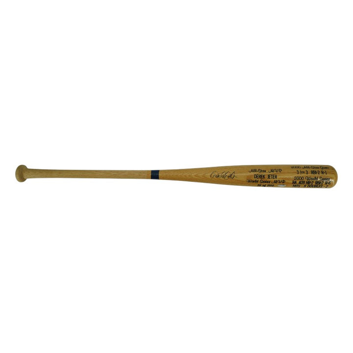 Derek Jeter New York Yankees Autographed Engraved Stat Bat LE 19/222 Steiner COA