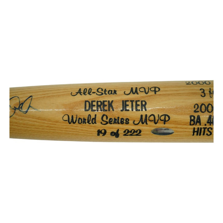 Derek Jeter New York Yankees Autographed Engraved Stat Bat LE 19/222 Steiner COA