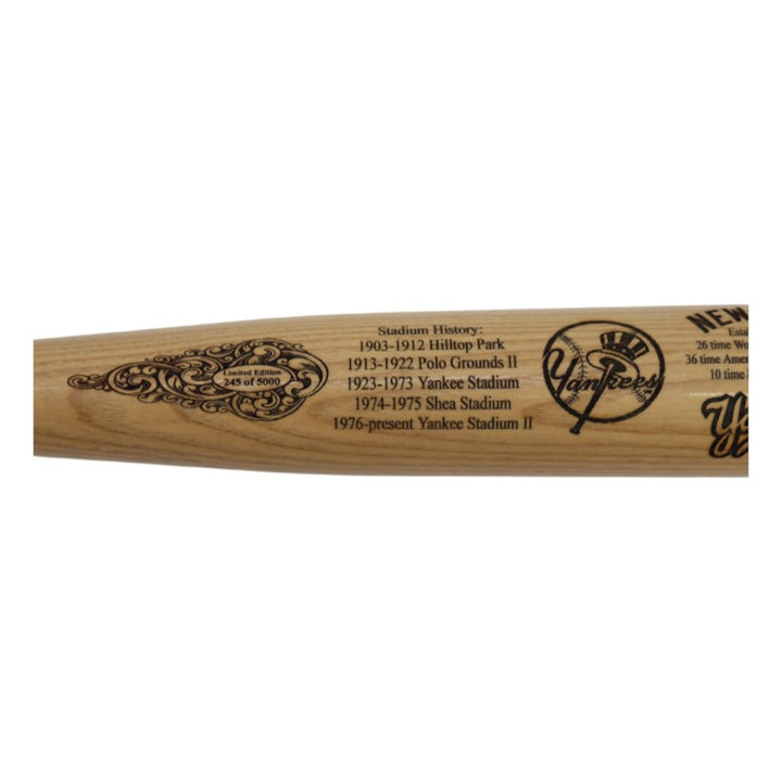 New York Yankees Team and Stadium History Cooperstown Bat GW COA LE 245/5000