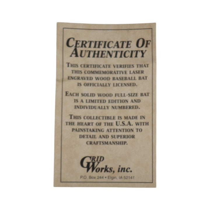 New York Yankees Team and Stadium History Cooperstown Bat GW COA LE 245/5000