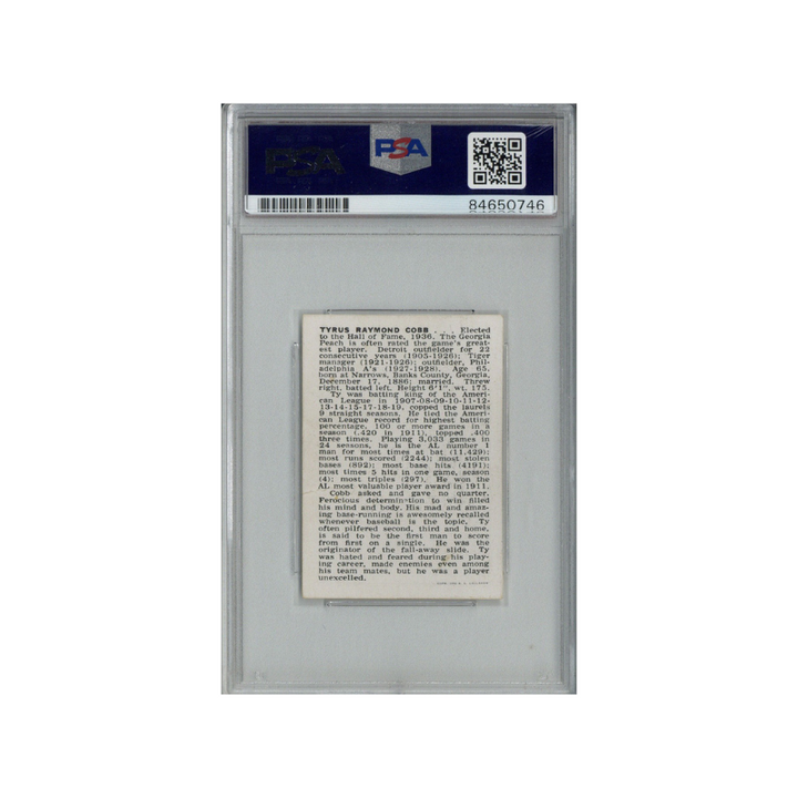 Ty Cobb Detroit Tigers Autographed Signed 1950 Callahan Hall of Fame Baseball Card (PSA/DNA Authentic)