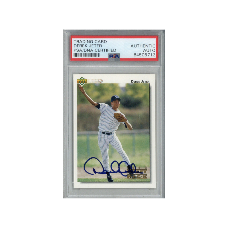 Derek Jeter New York Yankees Autographed Signed 1992 Upper Deck Draft Pick #5 Card (PSA DNA Authentic)