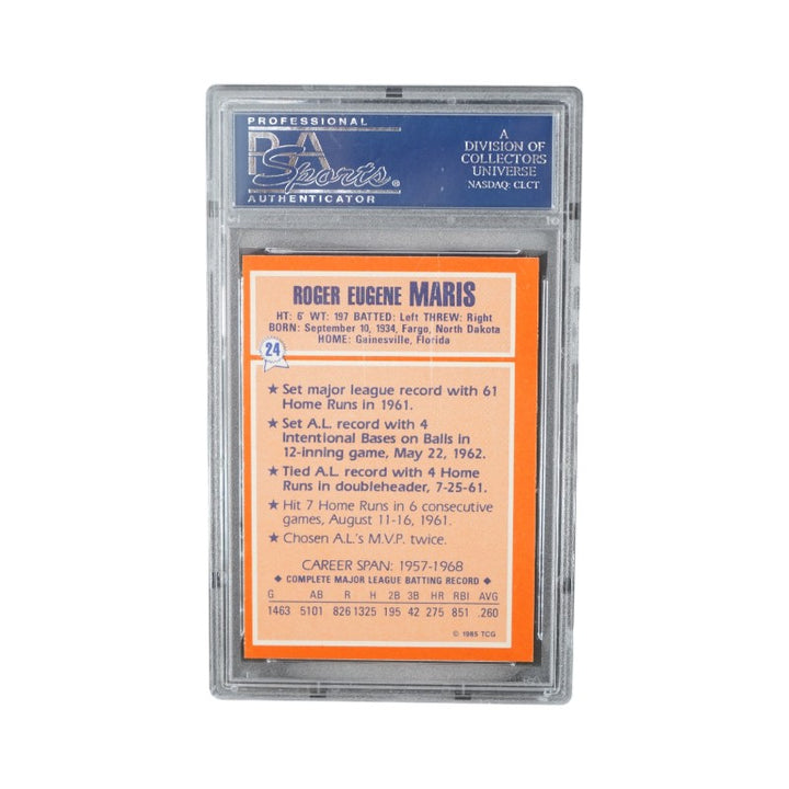 1985 Woolworth #24 Roger Maris Autographed Mint 9 PSA Auto Only