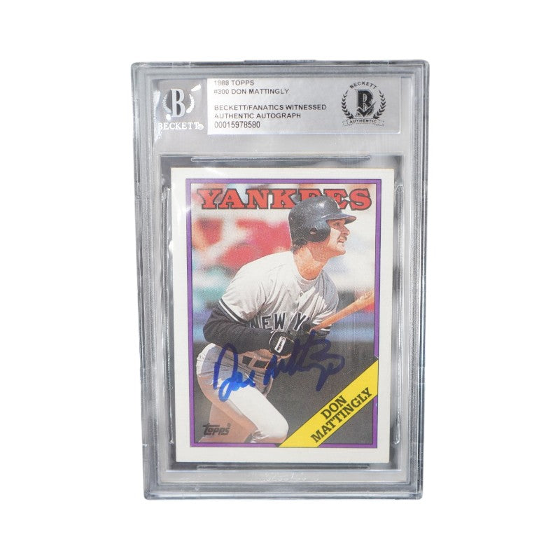 1988 Topps #300 Don Mattingly Autographed Signed Authentic Beckett  