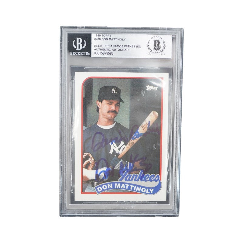 1989 Topps #700 Don Mattingly Signed Inscribed Donnie Baseball Beckett  