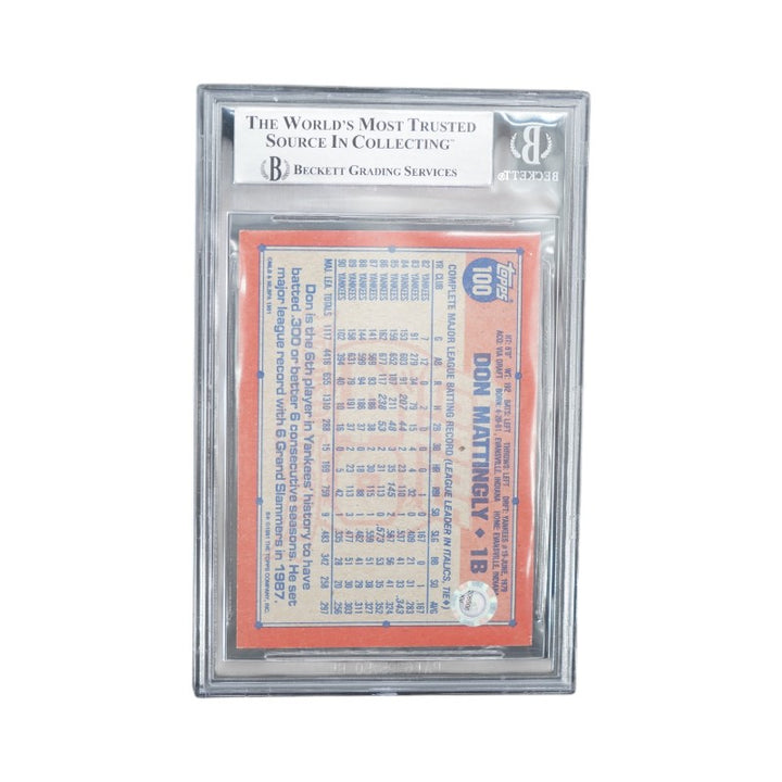 1991 Topps #100A Don Mattingly Autographed Inscribed Hitman Authentic Beckett