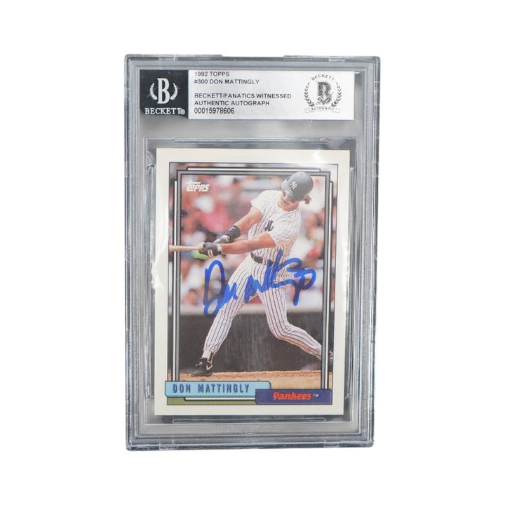 1992 Topps #300 Don Mattingly Autographed Signed Authentic Beckett  