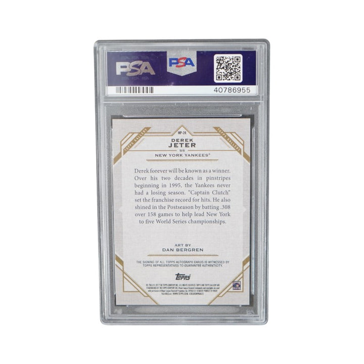 2017 Topps Gallery #MP-24 Derek Jeter Masterpiece Autographed 2/5 PSA Mint 9 Auto