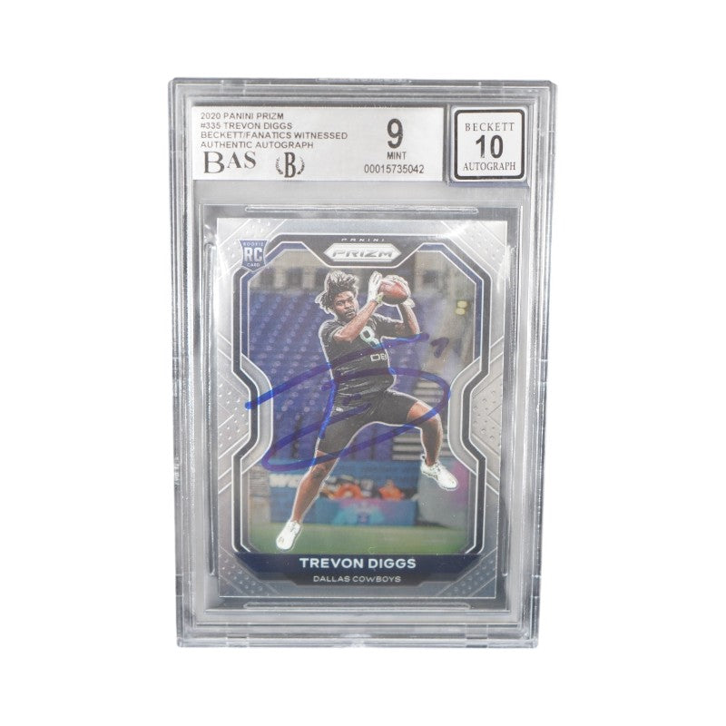 2020 Panini Prizm #335 Trevon Diggs Autographed BAS Mint 9 Auto 10