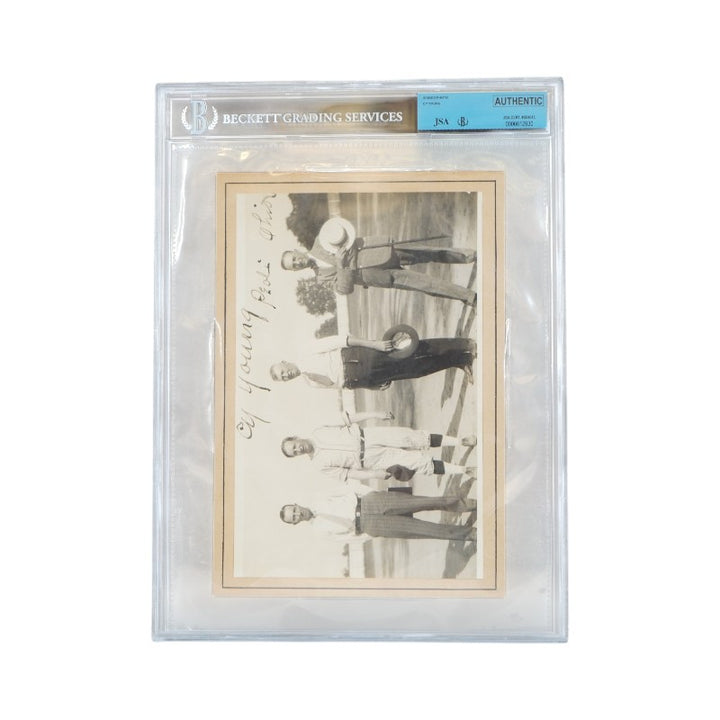 Cy Young Cleveland Spiders Autographed 7x10 Photo JSA/Beckett Auth Encapsulated BGS Auto 6