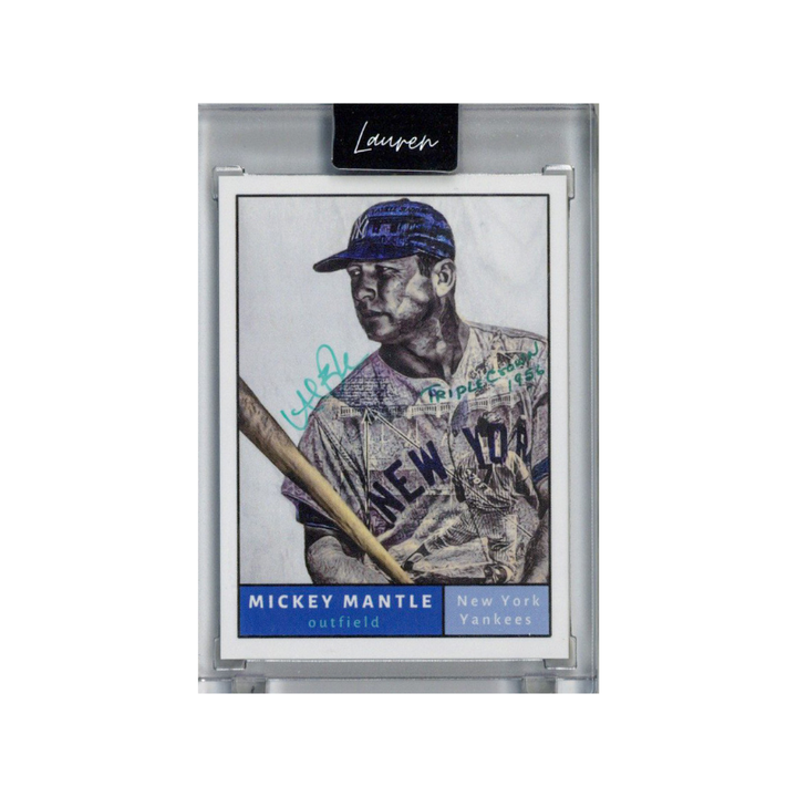 Mickey Mantle New York Yankees 2021 Topps Project 70 473 Lauren Taylor Teal Artist Auto #6/200
