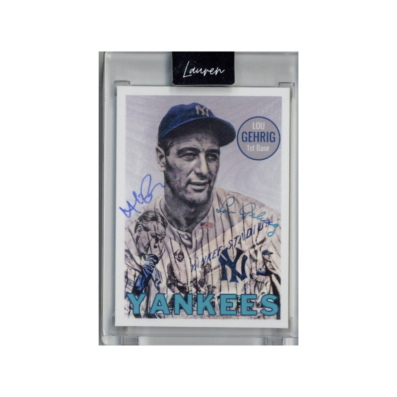 Lou Gehrig New York Yankees 2021 Topps Project 70 Lauren Taylor Baby Blue Artist Auto #63/70