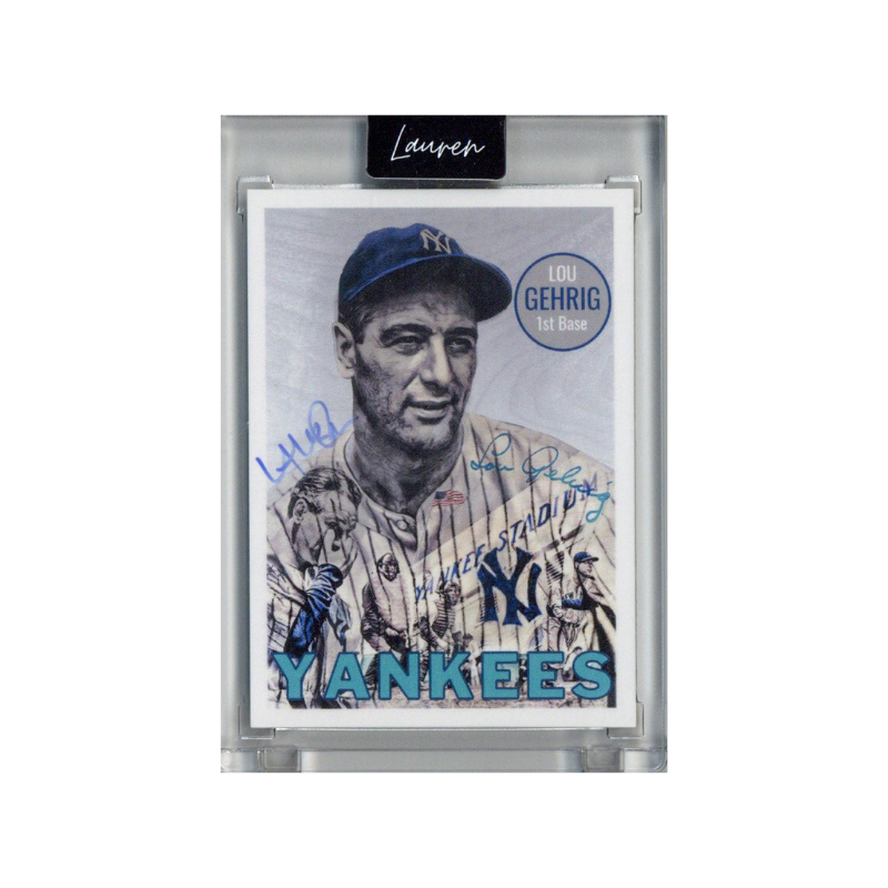 Lou Gehrig New York Yankees 2021 Topps Project 70 Lauren Taylor Baby Blue Artist Auto #16/70