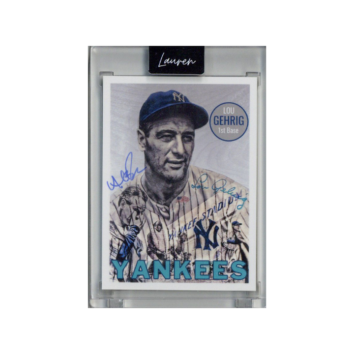 Lou Gehrig New York Yankees 2021 Topps Project 70 Lauren Taylor Baby Blue Artist Auto #56/70
