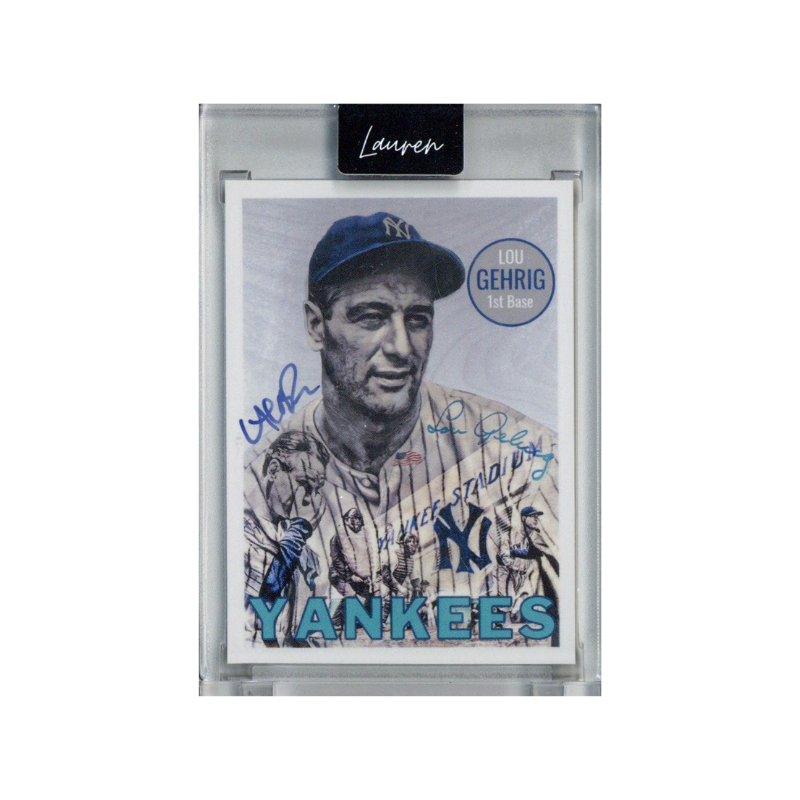 Lou Gehrig New York Yankees 2021 Topps Project 70 Lauren Taylor Navy Artist Auto #109/150