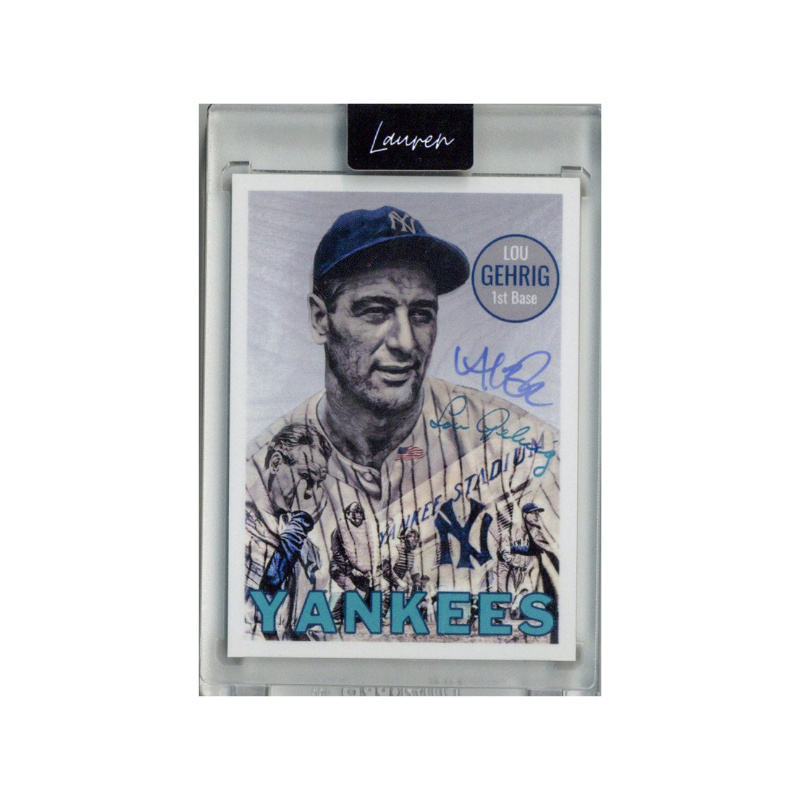 Lou Gehrig New York Yankees 2021 Topps Project 70 Lauren Taylor Baby Blue Artist Auto #33/70