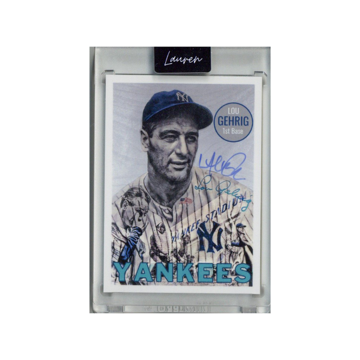 Lou Gehrig New York Yankees 2021 Topps Project 70 Lauren Taylor Baby Blue Artist Auto #31/70