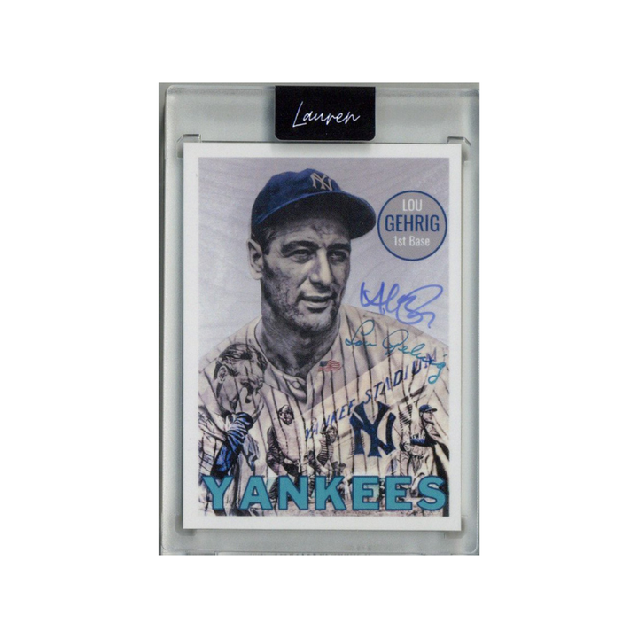 Lou Gehrig New York Yankees 2021 Topps Project 70 Lauren Taylor Baby Blue Artist Auto #32/70