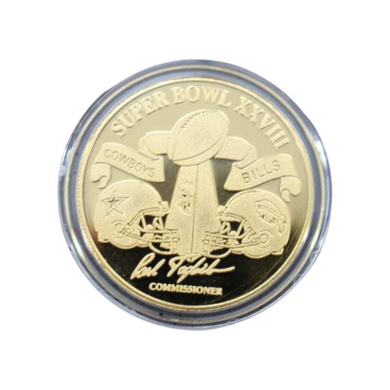 Dallas Cowboys Buffalo Bills SB XXVIII Highland Mint Gold Game Coin LE 1/22