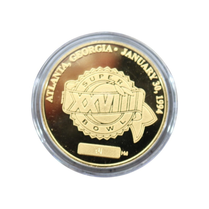 Dallas Cowboys Buffalo Bills SB XXVIII Highland Mint Gold Game Coin LE 1/22