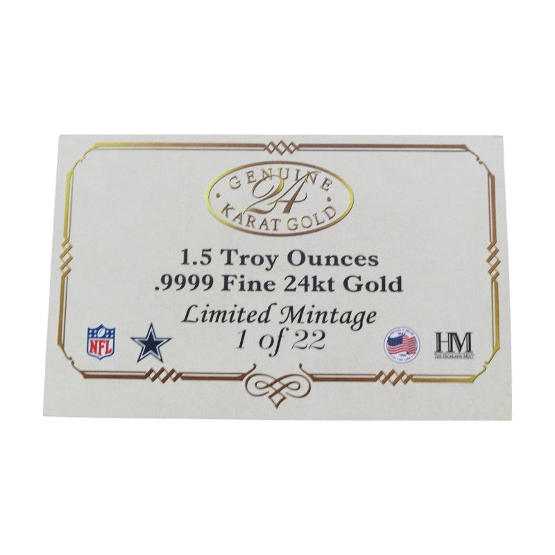 Dallas Cowboys Buffalo Bills SB XXVIII Highland Mint Gold Game Coin LE 1/22