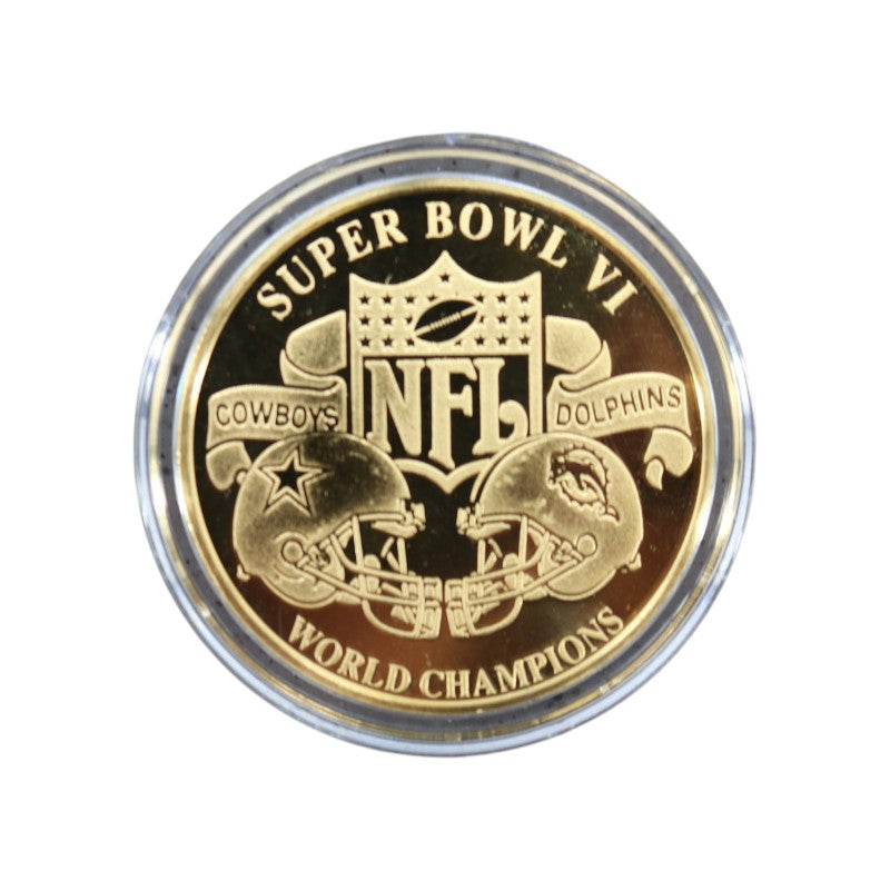 Dallas Cowboys Miami Dolphins SB VI Highland Mint Gold Game Coin LE 1/22