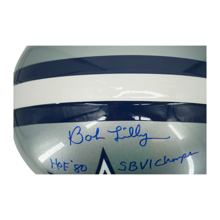Bob Lilly Dallas Cowboys Autographed Inscribed FS Helmet (MAB Holo)