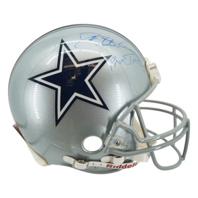 Deion Sanders Dallas Cowboys Autographed Inscribed FS VSR-4 Authentic Helmet MM COA