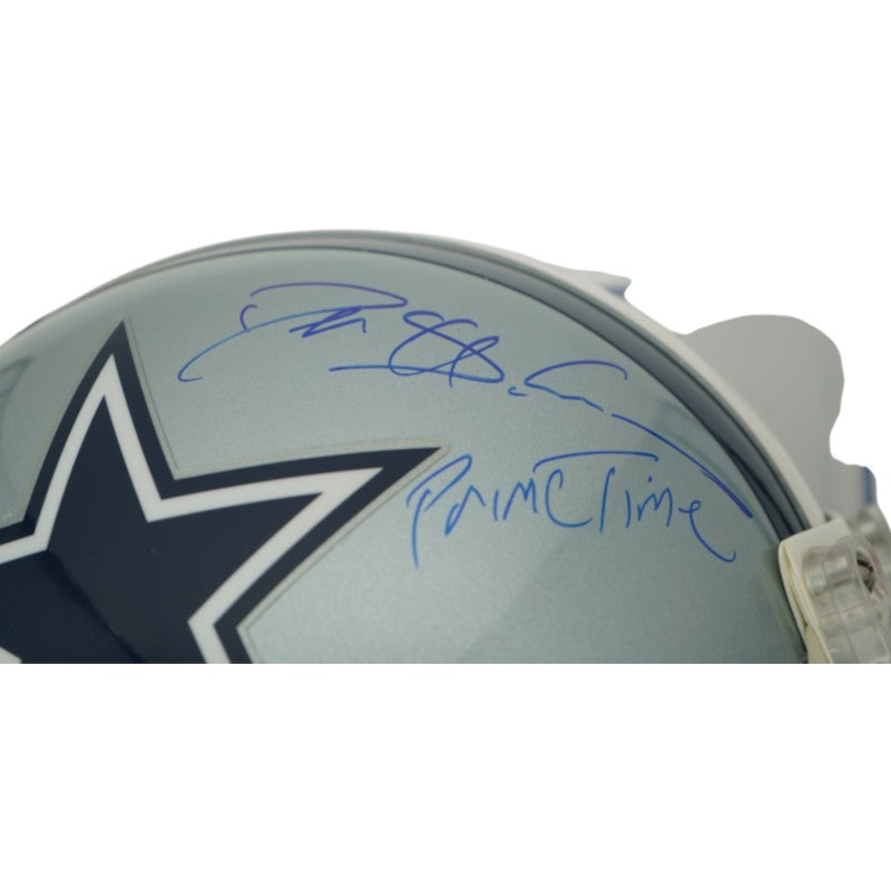 Deion Sanders Dallas Cowboys Autographed Inscribed FS VSR-4 Authentic Helmet MM COA