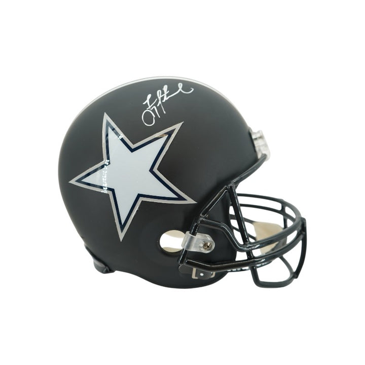 Troy Aikman Dallas Cowboys Autographed Flat Black Replica Helmet JSA COA