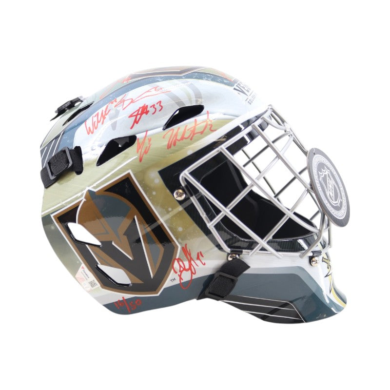 Golden Knights 23 SC Champions Multi Signed Replica Goalie Mask Fanatics Holo LE 16/50