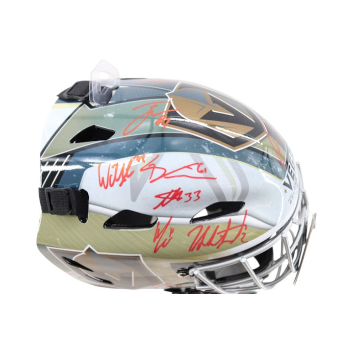 Golden Knights 23 SC Champions Multi Signed Replica Goalie Mask Fanatics Holo LE 16/50