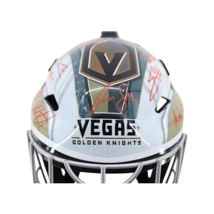 Golden Knights 23 SC Champions Multi Signed Replica Goalie Mask Fanatics Holo LE 16/50