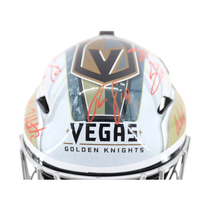 Golden Knights 23 SC Champions Multi Signed Replica Goalie Mask Fanatics Holo LE 29/50