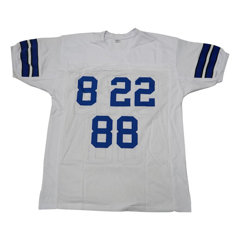 Aikman Smith Irvin Dallas Cowboys Triplets Autographed Custom White Jersey PSA LOA