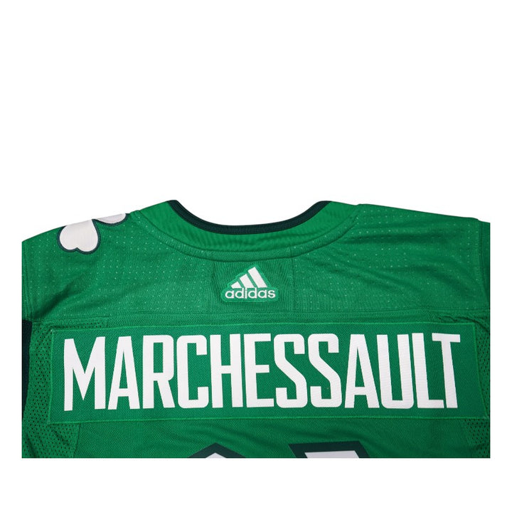 Jonathan Marchessault Las Vegas Golden Knights Autographed Adidas ST Patrick's Day Green Jersey Fanatics Auth