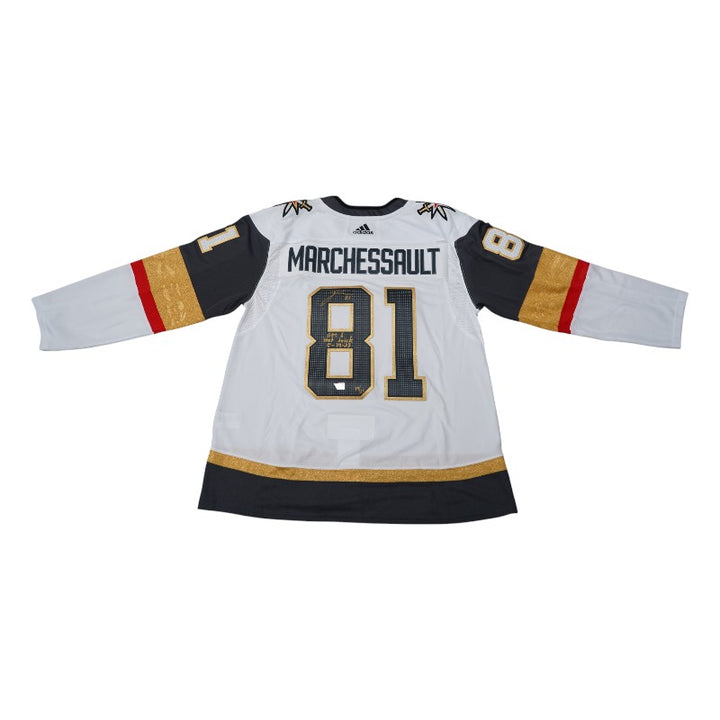 Jonathan Marchessault Las Vegas Golden Knights Autographed Inscribed White Adidas Jersey Fanatics Auth