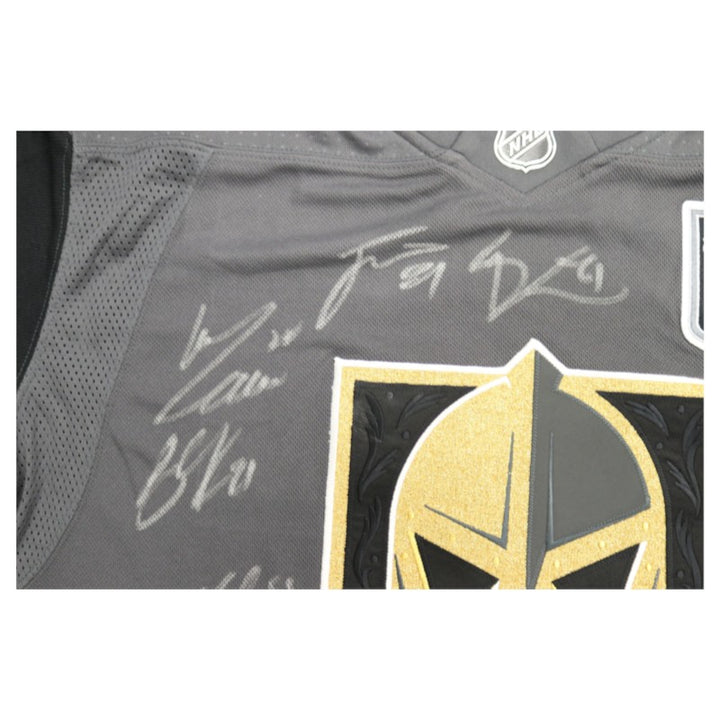 Vegas Golden Knights 2023 Stanley Cup Team Signed Grey Adidas Jersey 18 Autos Fanatics Holo LE 18/50