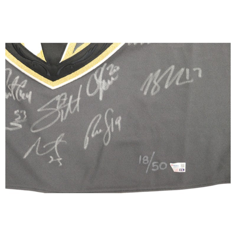 Vegas Golden Knights 2023 Stanley Cup Team Signed Grey Adidas Jersey 18 Autos Fanatics Holo LE 18/50