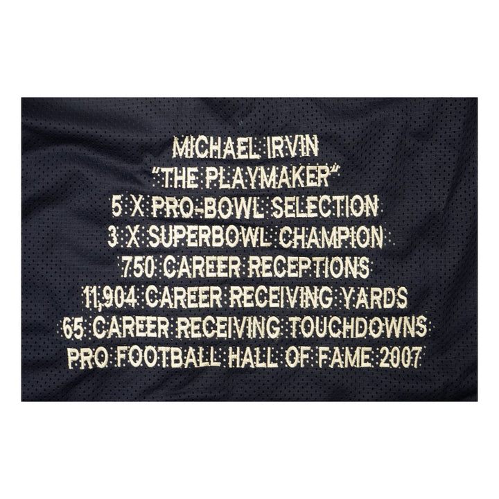Michael Irvin Dallas Cowboys Autographed Blue Custom Jersey JSA COA