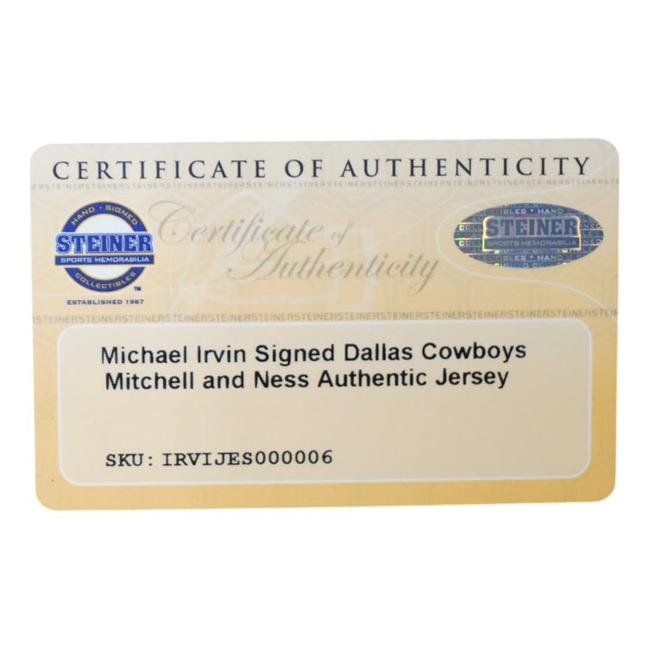 Michael Irvin Dallas Cowboys Autographed Blue Mitchell & Ness Jersey Steiner COA