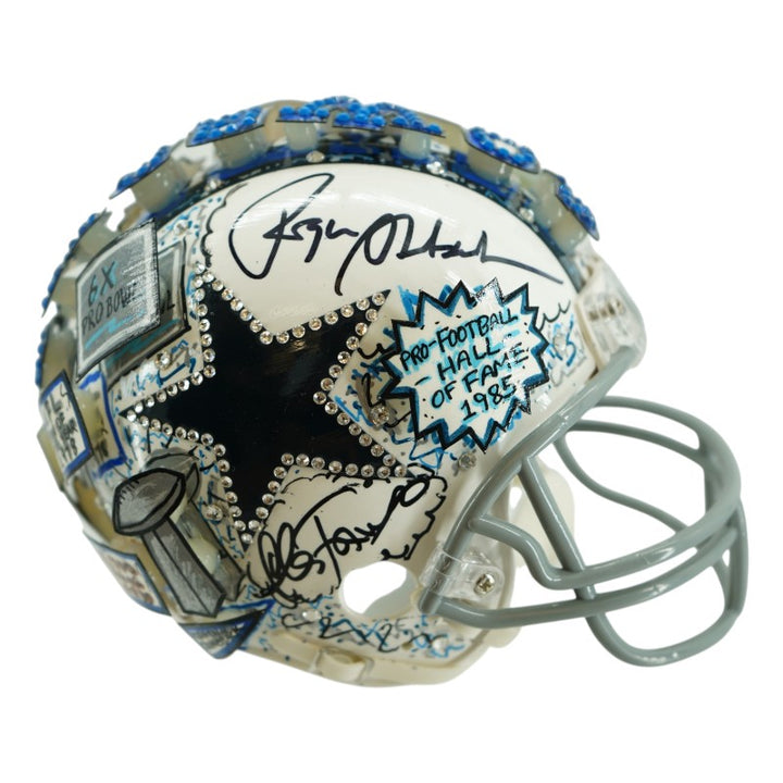 Roger Staubach Dallas Cowboys Autographed Fazzino Pop Art Mini Helmet (Fanatics)